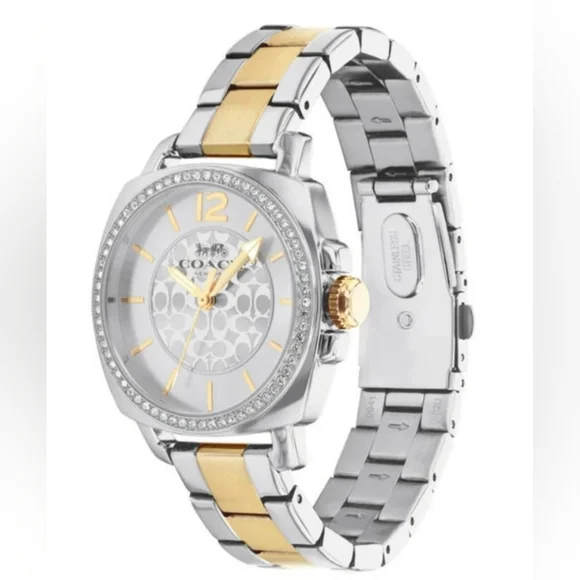 Coach Boyfriend Crystal Women's Watch 34mm Two-tone Stainless Steel Iink - Picture 9 of 9